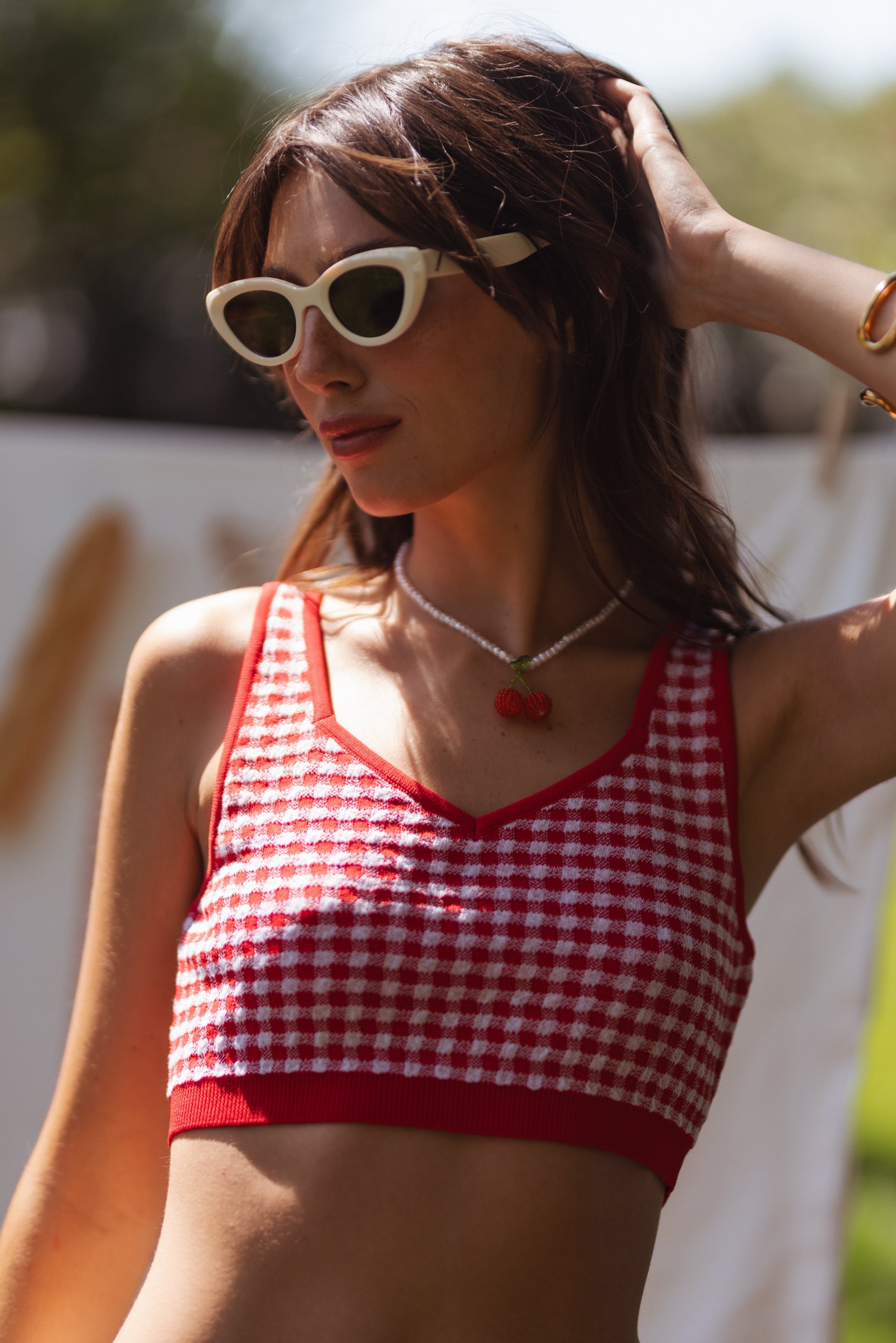 Bellachicha Crop-Top - RED VICHY