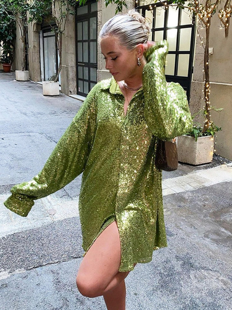 Bellachicha - Extragroßes Glitzerhemd für Damen