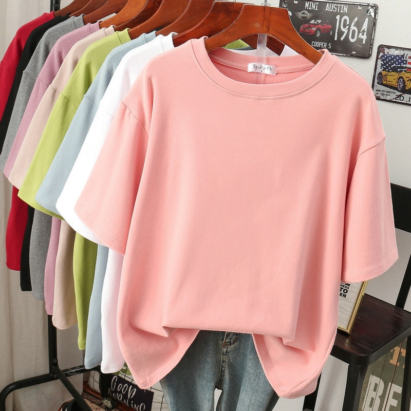 Bellachicha Kuscheliges Baumwoll-Basic: Plus-Size T-Shirt für Damen