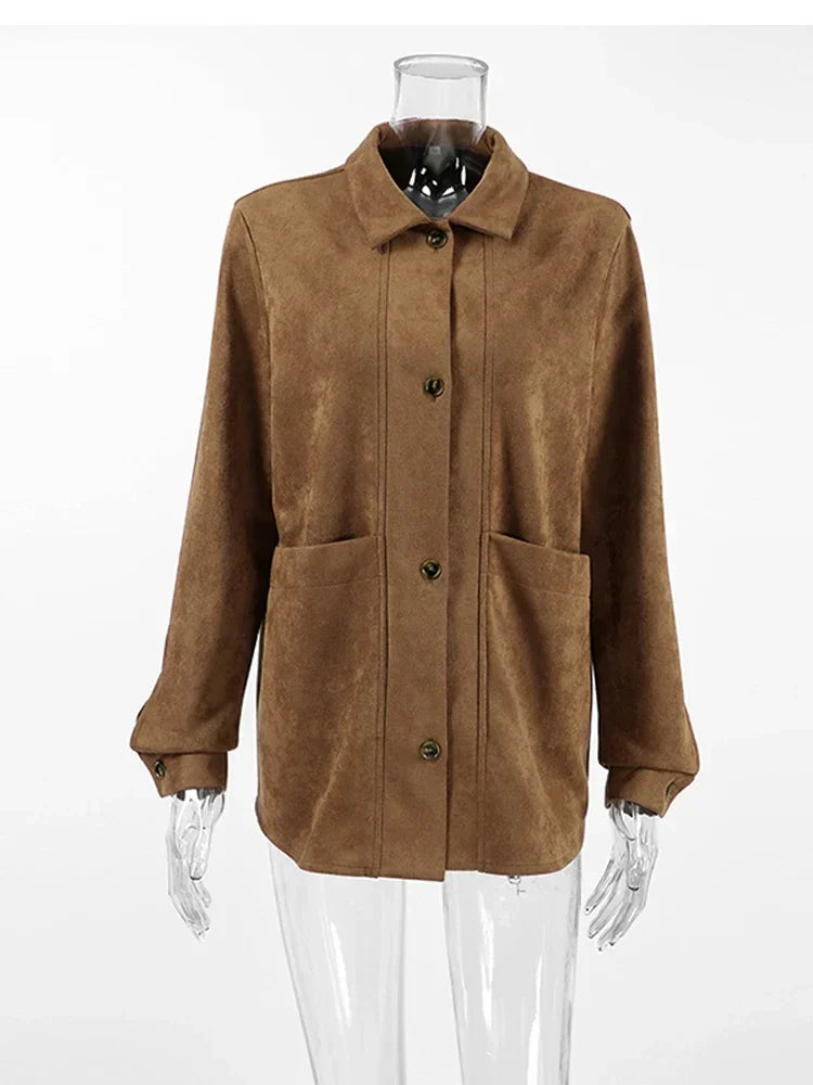 Azlyn | Veste marron élégante pour femme