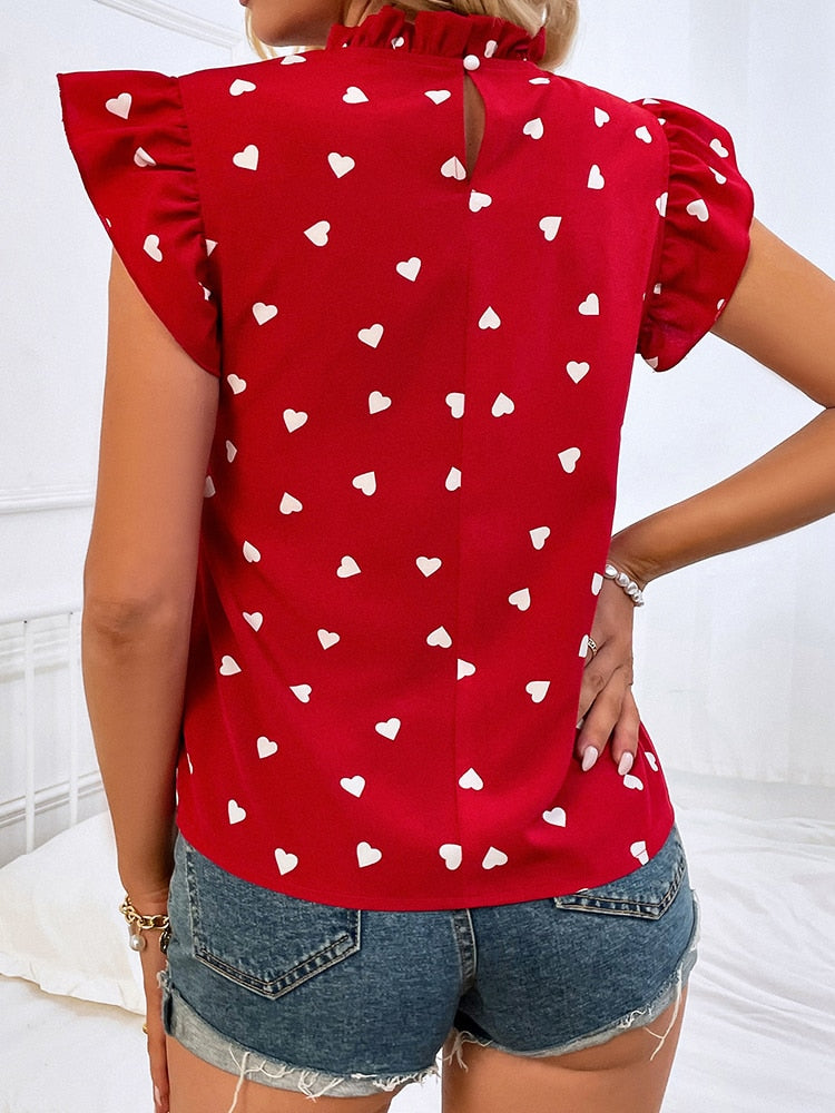 Bellachicha - Bluse mit Print und Rüschenärmeln