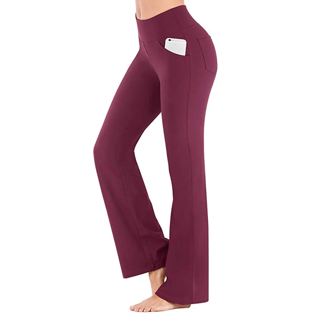 Améthyste - Pantalon évasé extensible - Taille haute