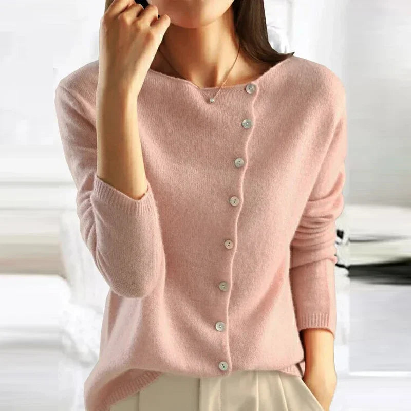 Dove - Pull élégant avec patte de boutonnage tendance