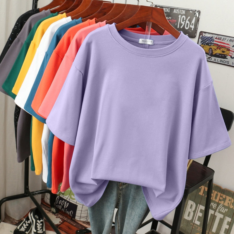 Bellachicha Kuscheliges Baumwoll-Basic: Plus-Size T-Shirt für Damen