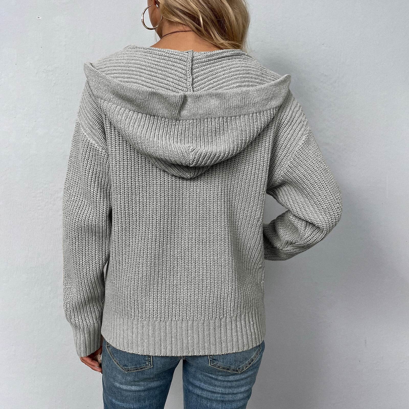 Damen-Pullover-Strickjacke