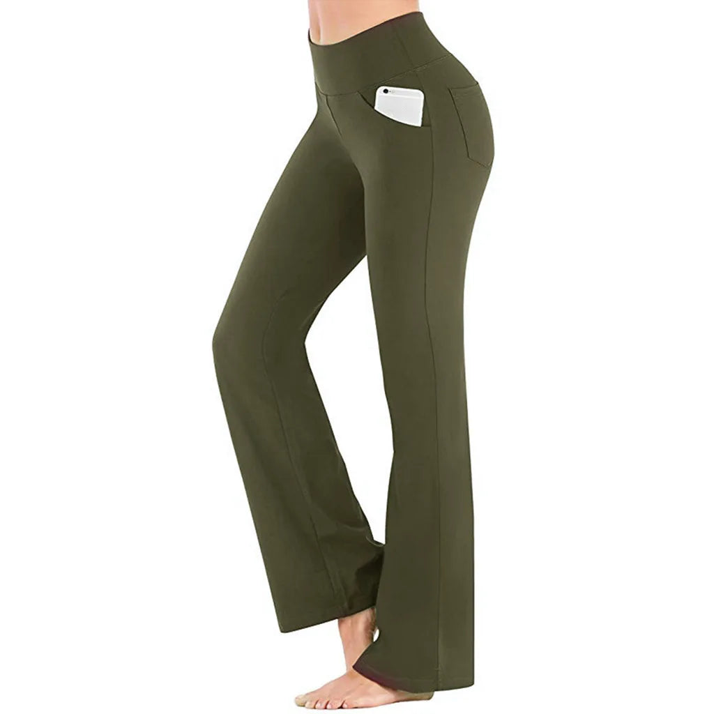 Améthyste - Pantalon évasé extensible - Taille haute
