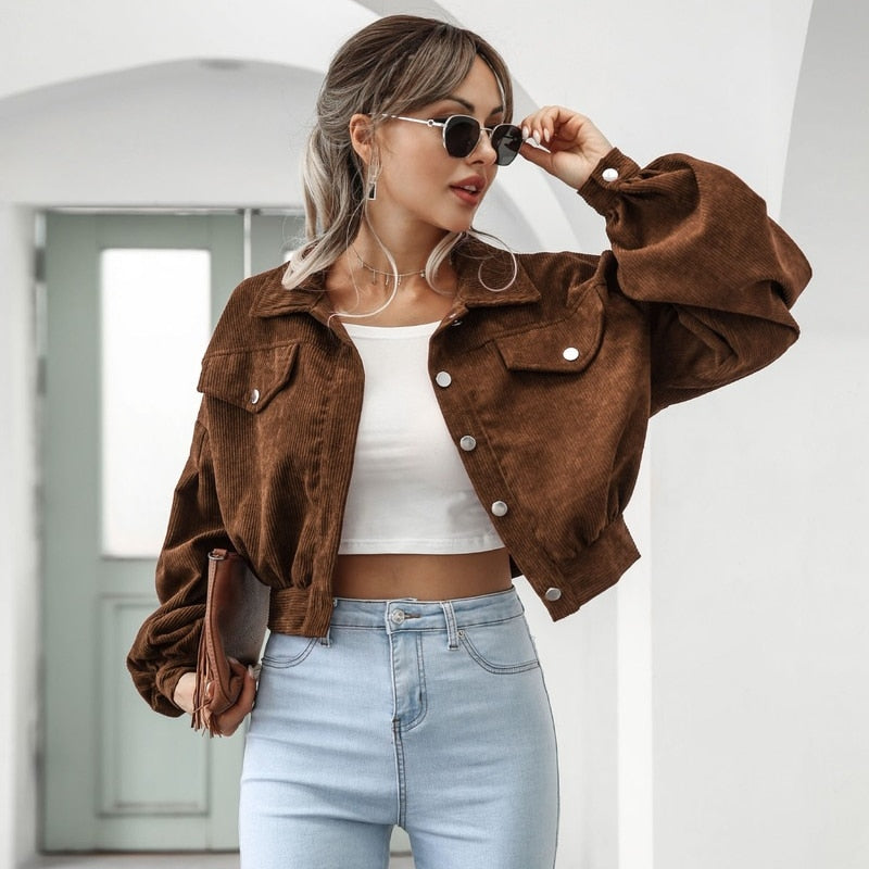 Yulion | Veste courte en velours côtelé
