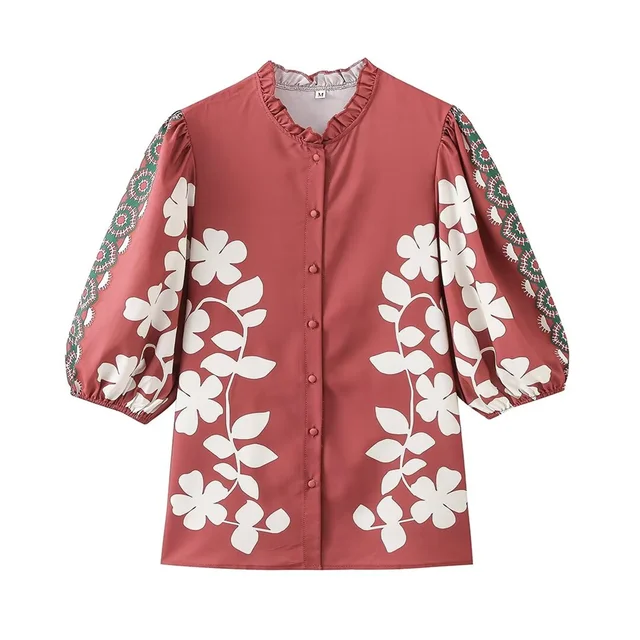 Bellachicha-Shirt - Casual - Blumen bedruckt - Sommer