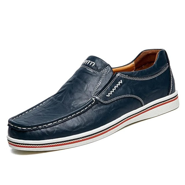 Harvie - Mocassins en cuir avec un design de pantoufle plate