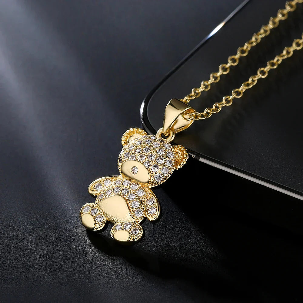 Hina - Collier pendentif ours en or pour femme