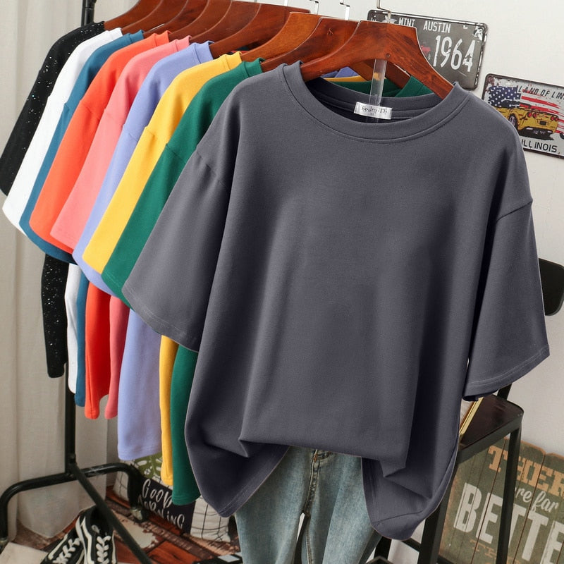 Bellachicha Kuscheliges Baumwoll-Basic: Plus-Size T-Shirt für Damen