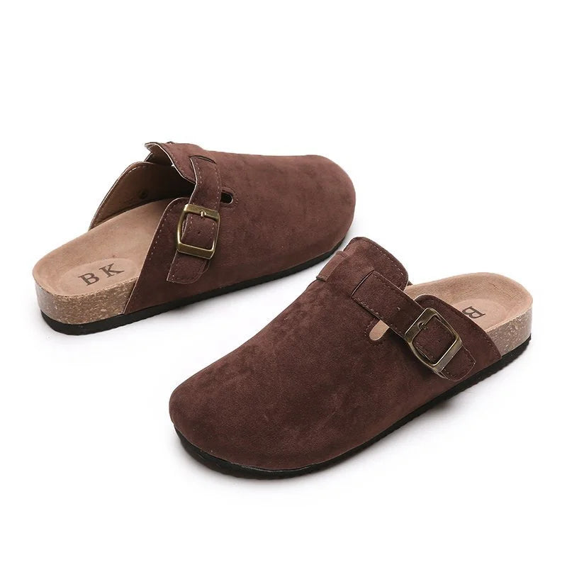 Lola | Retro Damen Pantoletten mit Schnalle trendiger Stil