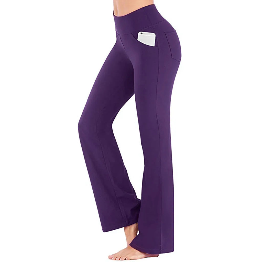 Améthyste - Pantalon évasé extensible - Taille haute
