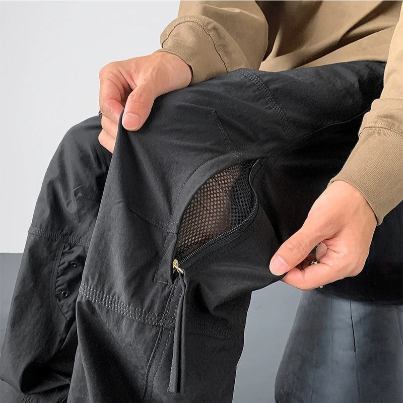 Conor - Pantalon cargo à jambes larges et fermeture éclair