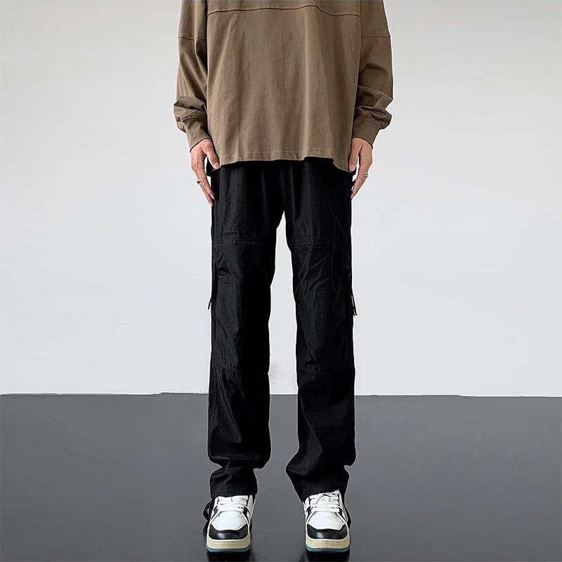 Conor - Pantalon cargo à jambes larges et fermeture éclair