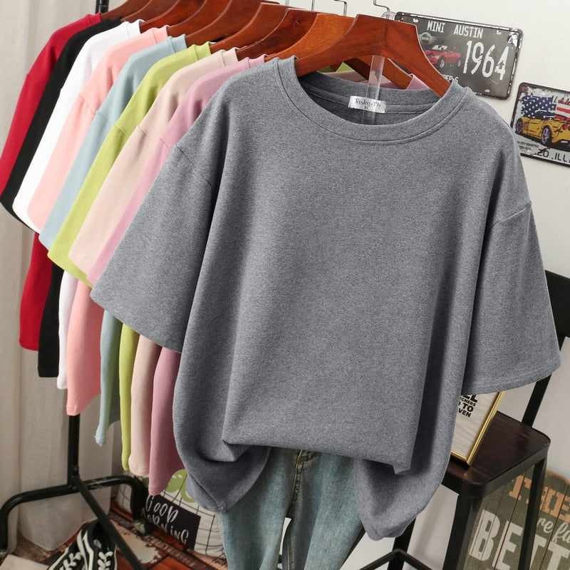 Bellachicha Kuscheliges Baumwoll-Basic: Plus-Size T-Shirt für Damen