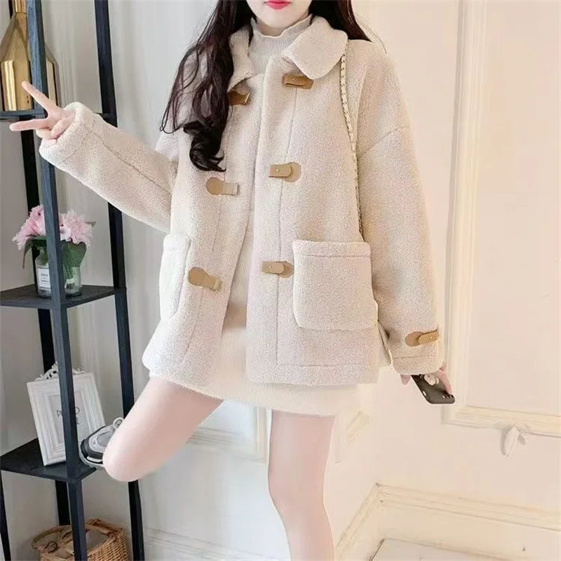 Arianwen | Veste courte décontractée aspect cuir d'agneau