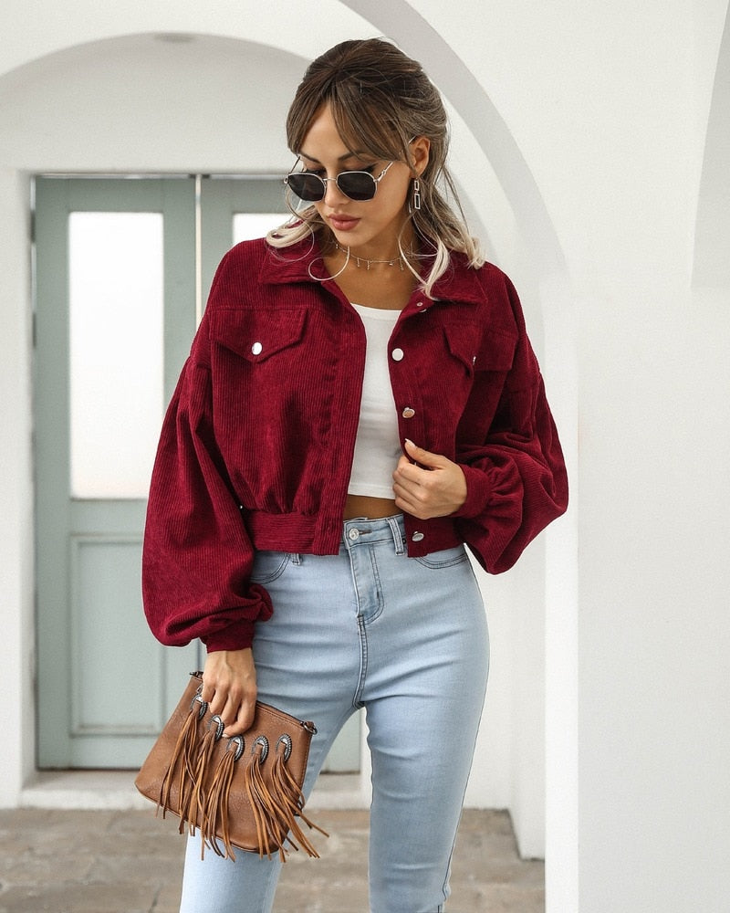Yulion | Veste courte en velours côtelé