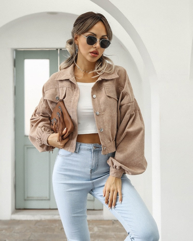 Yulion | Veste courte en velours côtelé