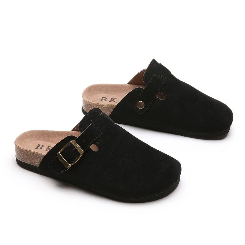 Lola | Retro Damen Pantoletten mit Schnalle trendiger Stil