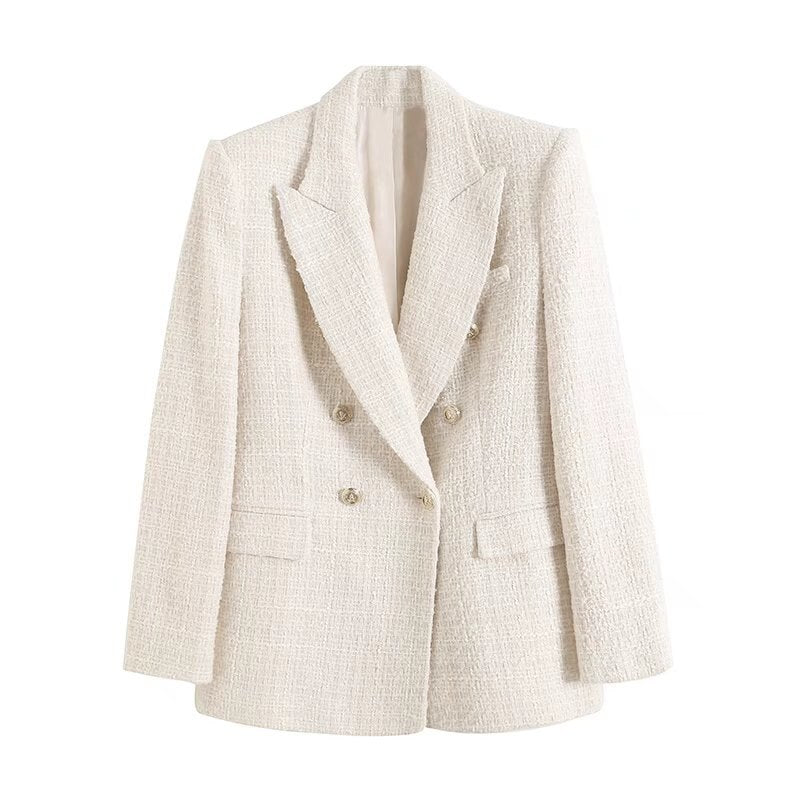 Exklusiver Beiger Vintage-Blazer für Damen
