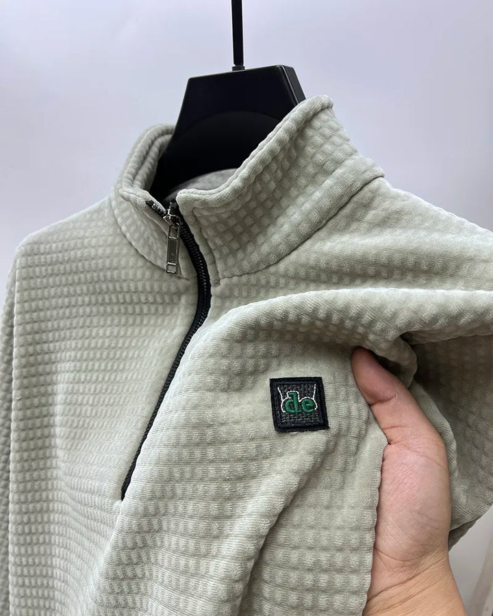 Pull demi-zip en polaire d'alpaga de qualité supérieure