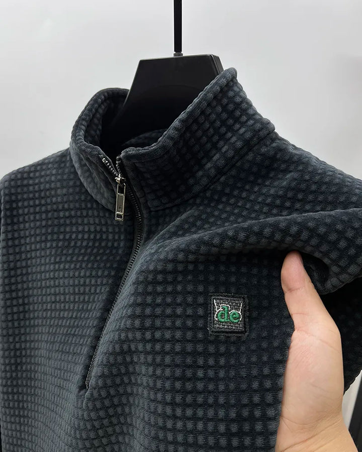 Pull demi-zip en polaire d'alpaga de qualité supérieure