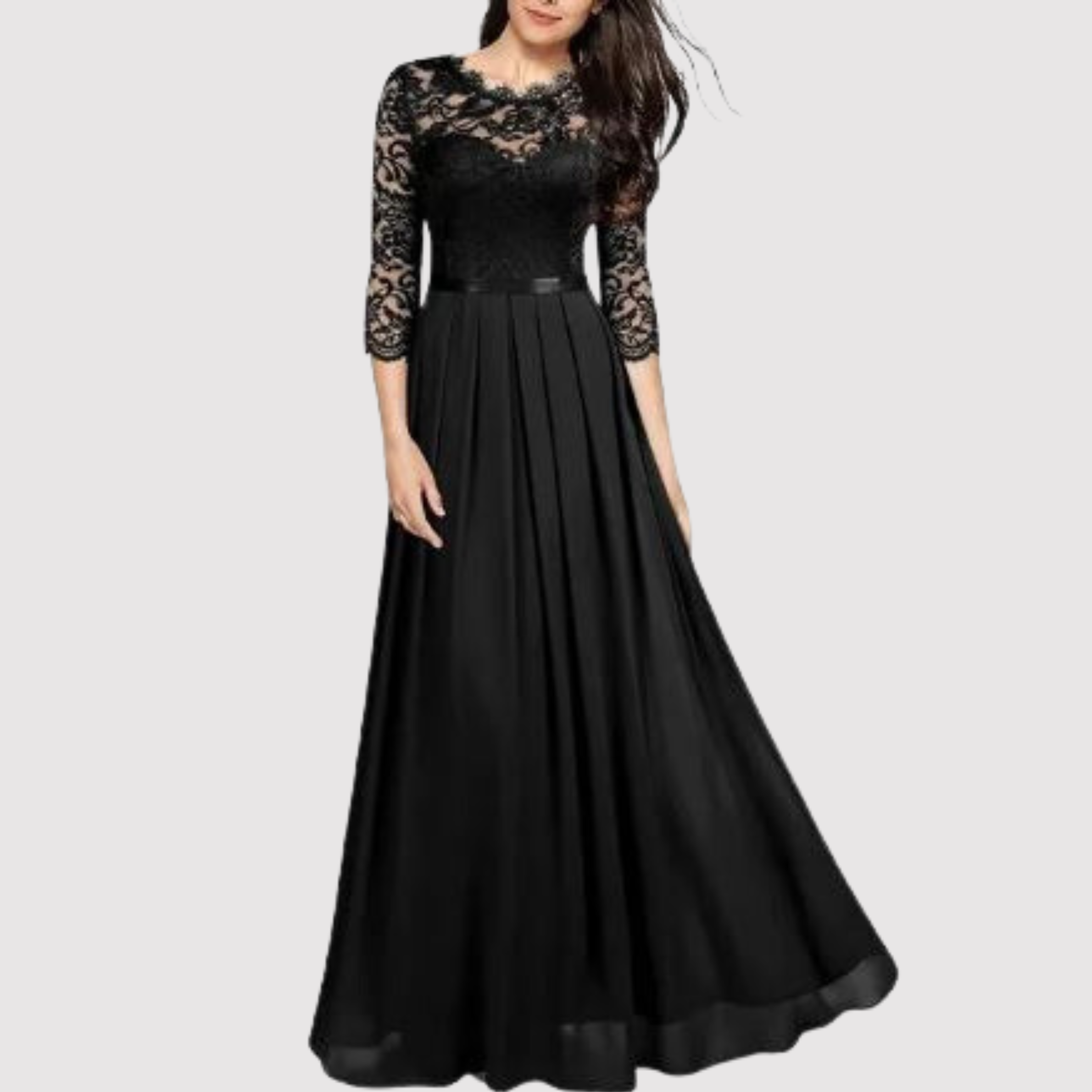 Gloria - Robe sexy en mousseline de soie et dentelle