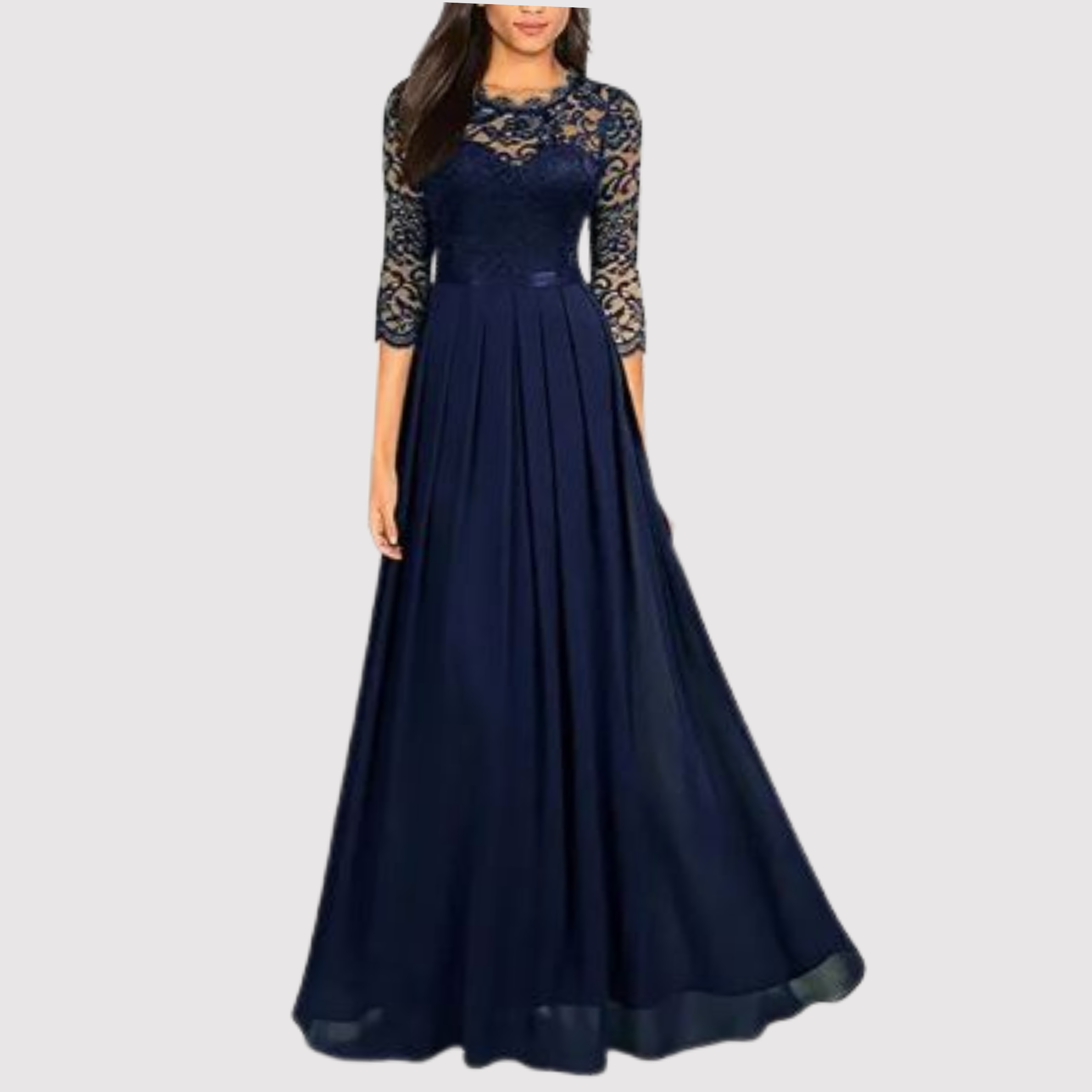 Gloria - Robe sexy en mousseline de soie et dentelle