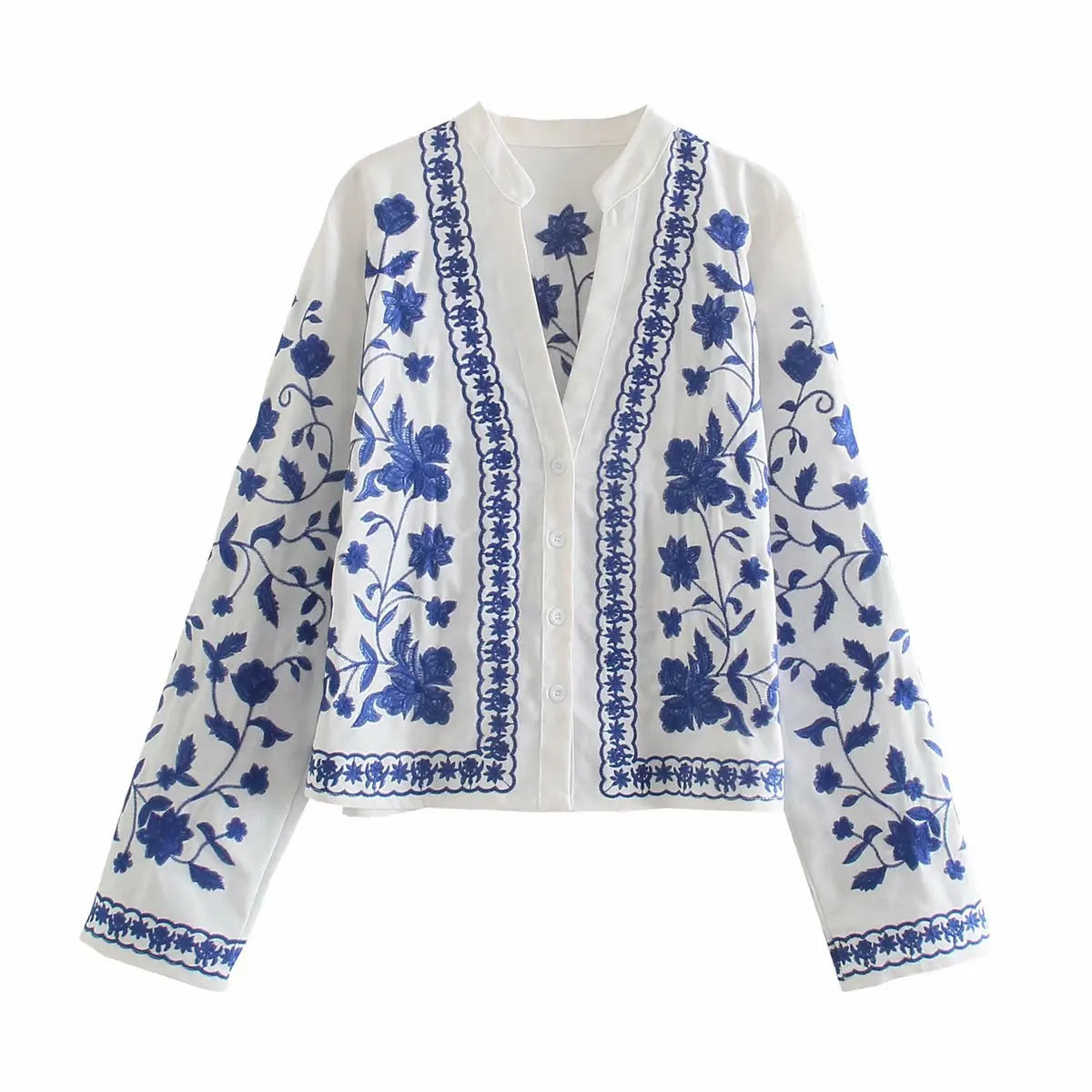 Wilmora | Veste en jean avec broderie florale