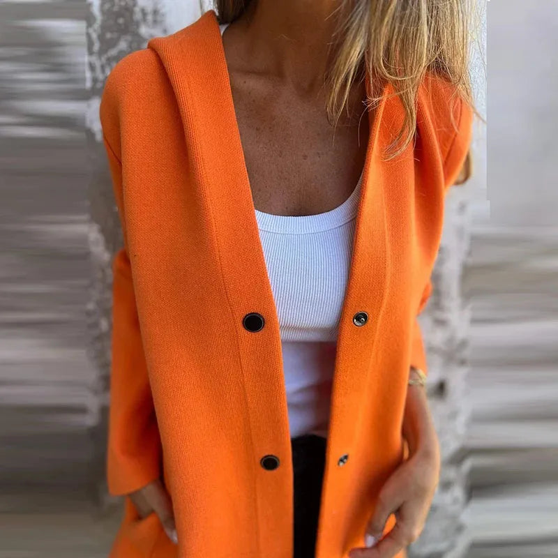 Ava | Veste à capuche vintage à simple boutonnage pour l'automne