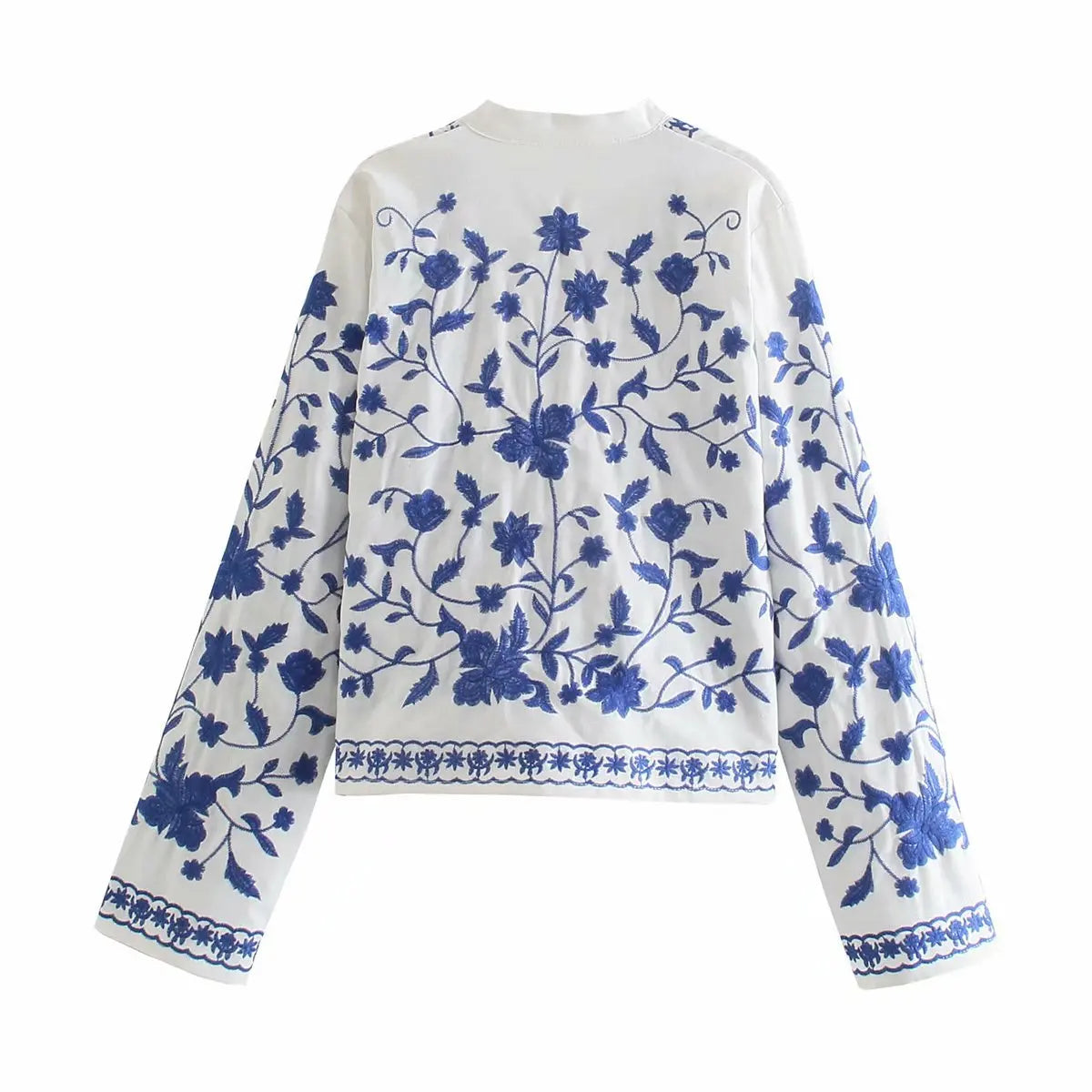 Wilmora | Veste en jean avec broderie florale