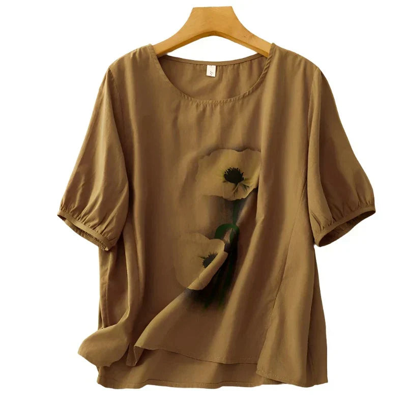 Chemise Bellachicha - Lin - Imprimé floral sur le devant - Été