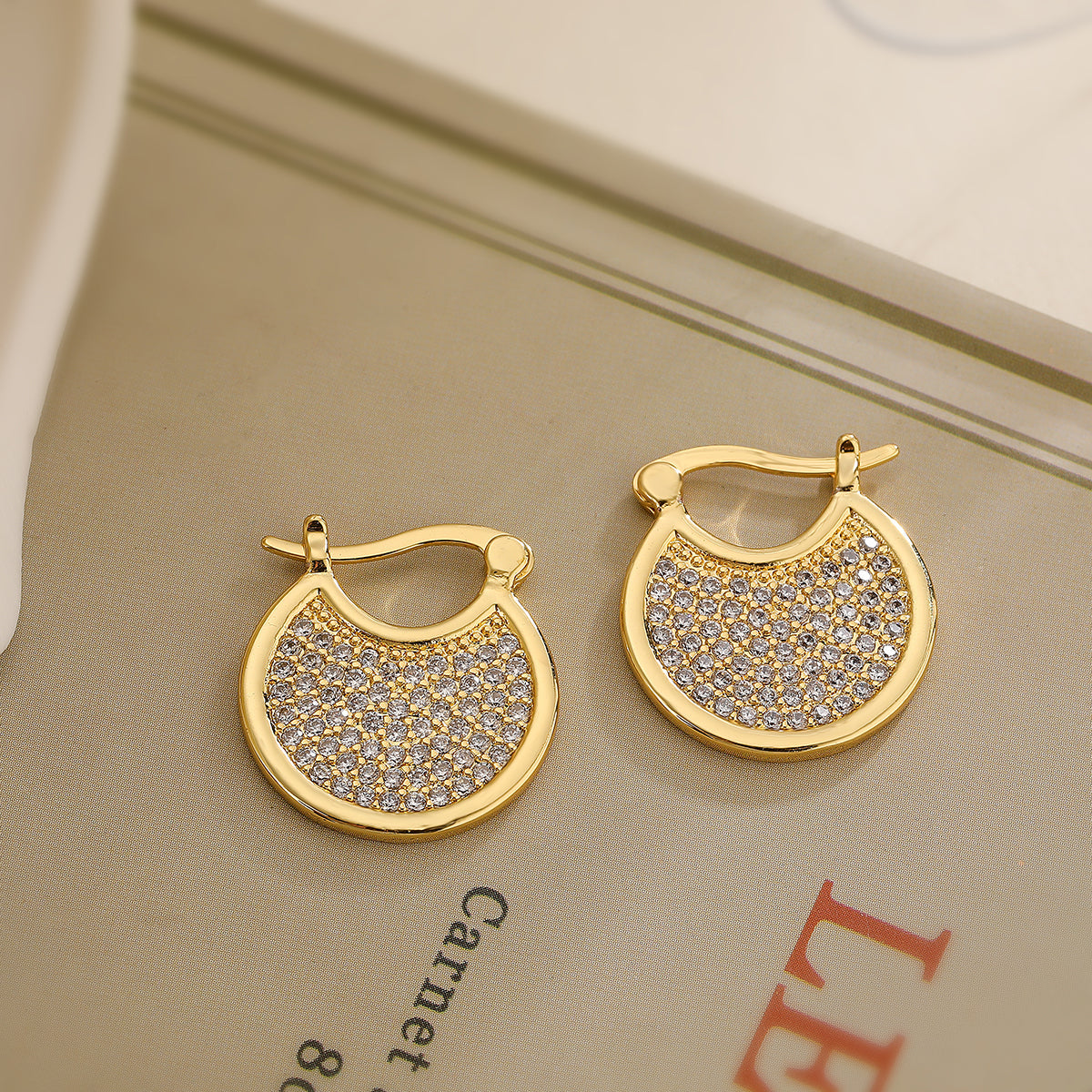 Micara - Croissants scintillants - Boucles d'oreilles