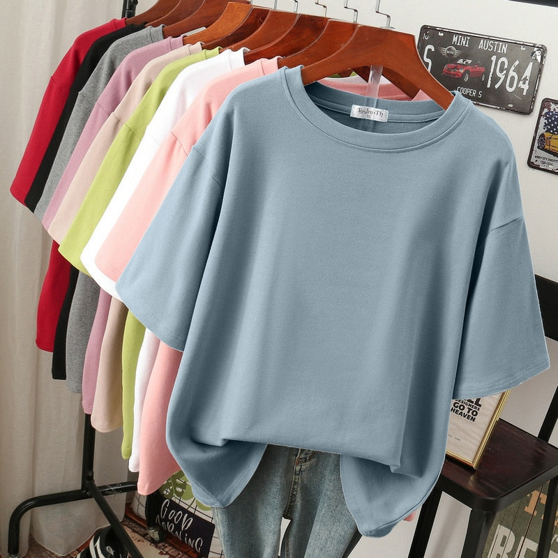 Bellachicha Kuscheliges Baumwoll-Basic: Plus-Size T-Shirt für Damen