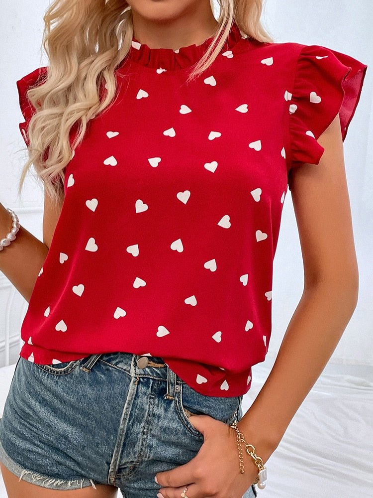Bellachicha - Bluse mit Print und Rüschenärmeln