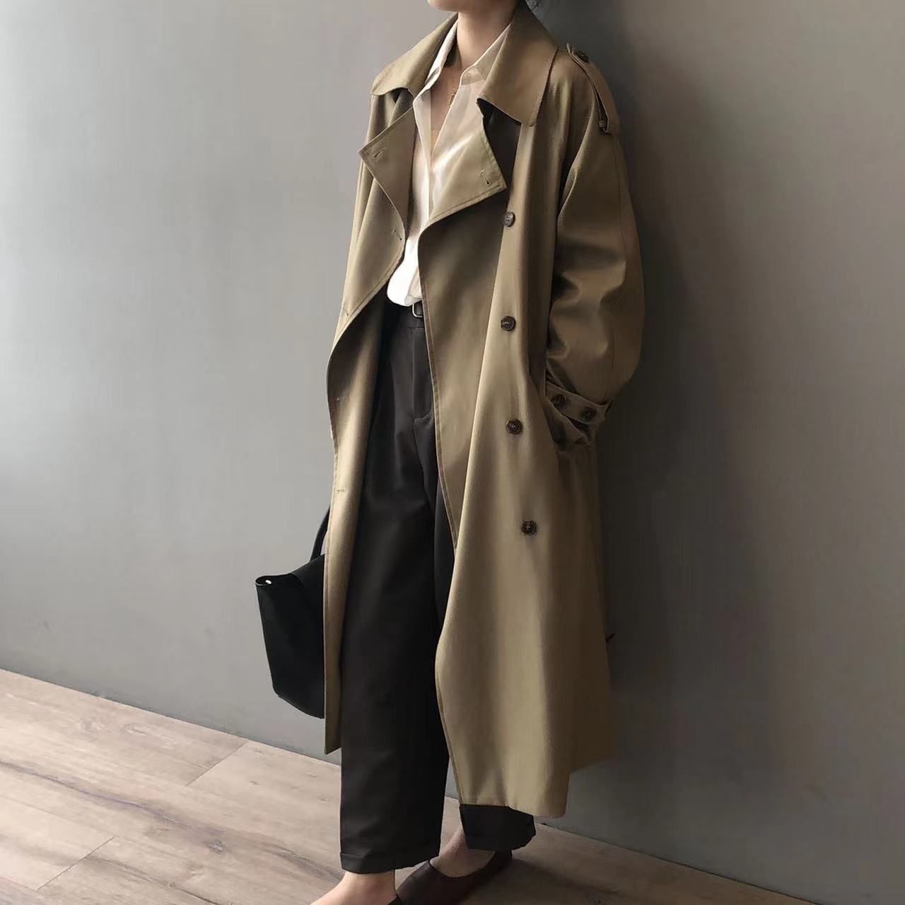 Trench classique pour femme | Coupe-vent oversize, croisé