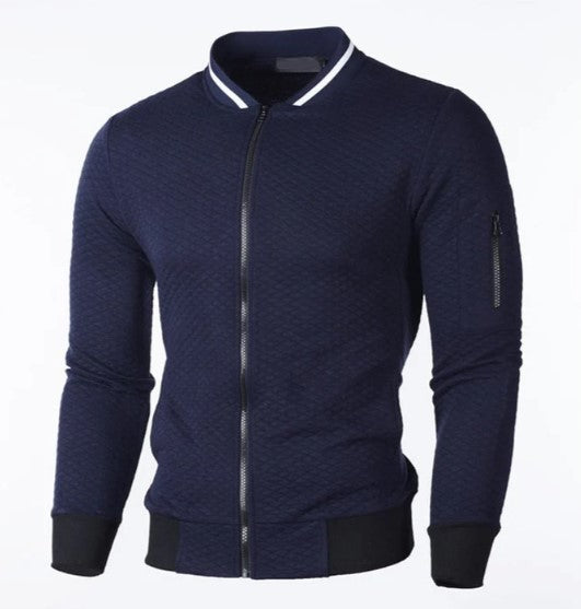Keda - sweat-shirt homme avec zip et col montant