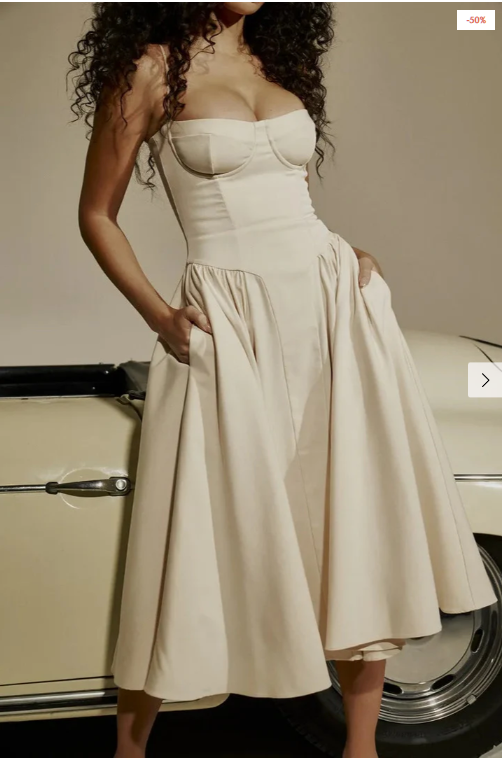 Jutte | Robe midi sans manches pour femme