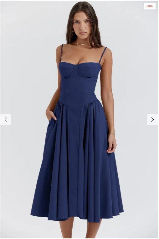 Jutte | Robe midi sans manches pour femme