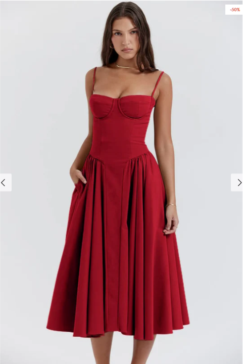 Jutte | Robe midi sans manches pour femme