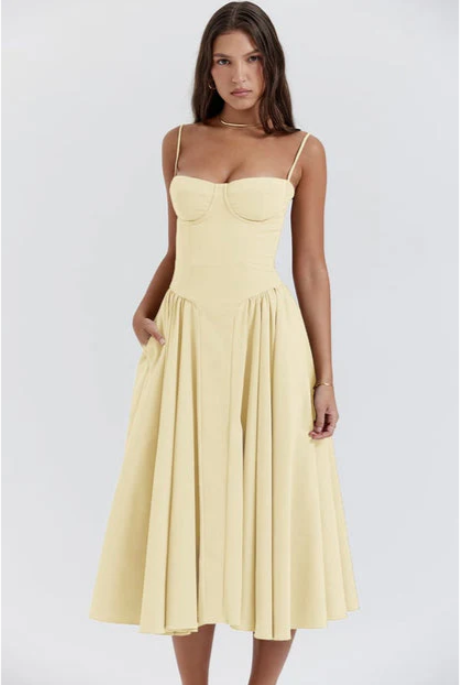 Jutte | Robe midi sans manches pour femme