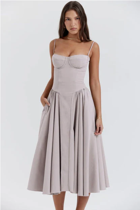 Jutte | Robe midi sans manches pour femme