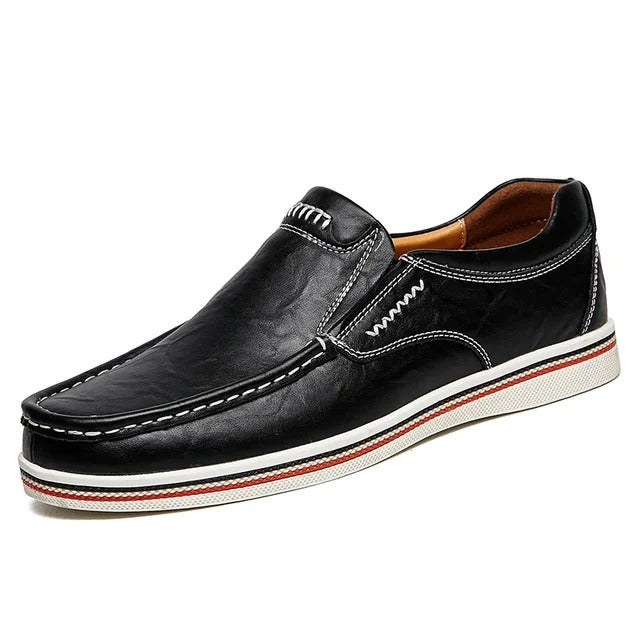 Harvie - Mocassins en cuir avec un design de pantoufle plate