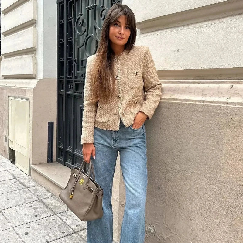 Chloé | Veste courte en tweed à la mode pour femme
