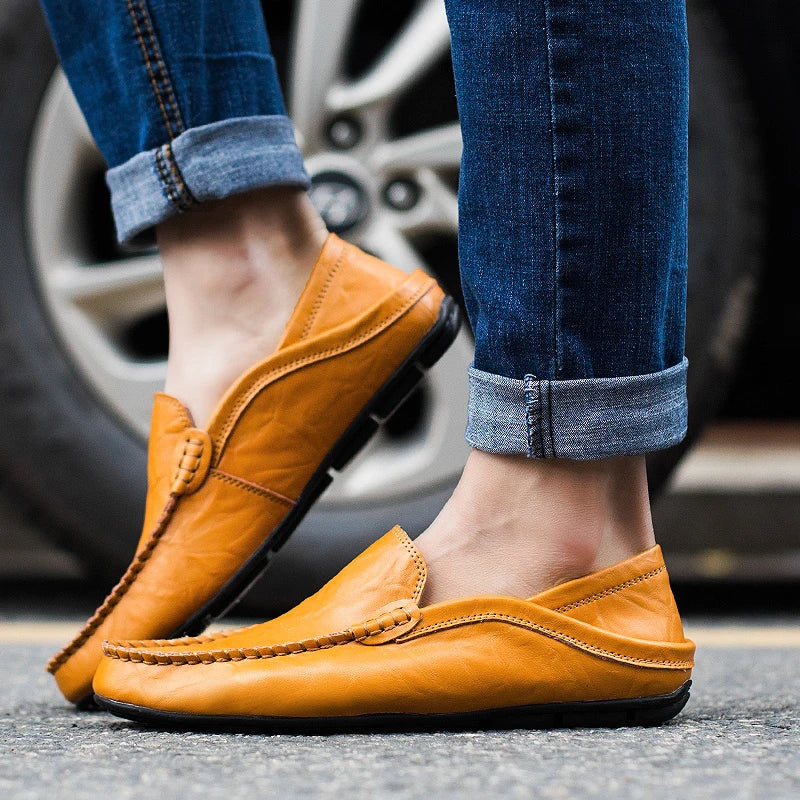 Hugo | Leder Loafers Herren atmungsaktiv und rutschfest