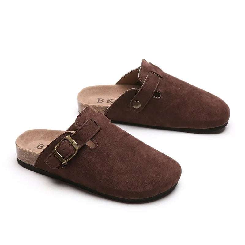 Lola | Retro Damen Pantoletten mit Schnalle trendiger Stil