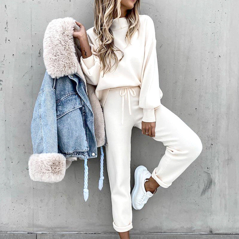 Liva - Ensemble pull et pantalon blanc