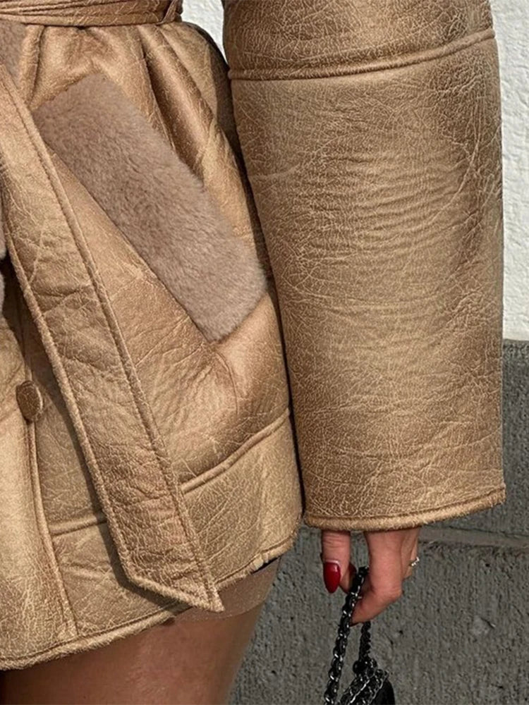 Glorian | Kragen Lederjacke für Frauen