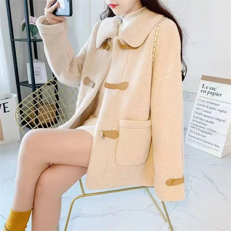Arianwen | Veste courte décontractée aspect cuir d'agneau